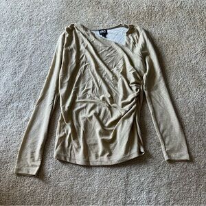INC International Concepts Women's Gold Sparkling Long Sleeve Top Size M